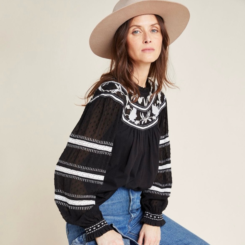 Anthropologie Maeve Lace Top
